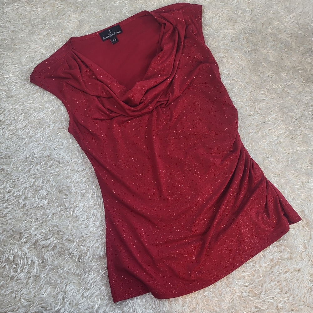 Ronni Nicole Evenings Women's Blouse, Red Sparkle, Medium